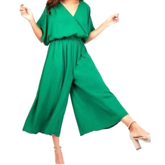 Modcloth Arrive And Thrive Wide Leg Crop Jumpsuit Size 2X - Picture 3 of 5